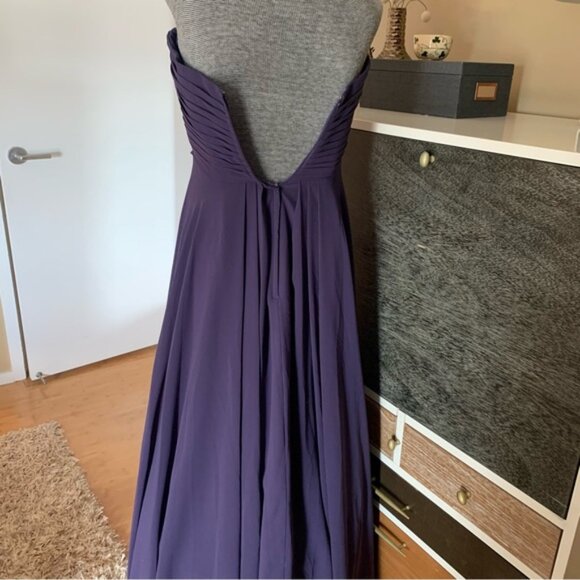 Allure Bridals Strapless Gown - Purple Bridesmaid Prom Dress - Picture 5 of 8